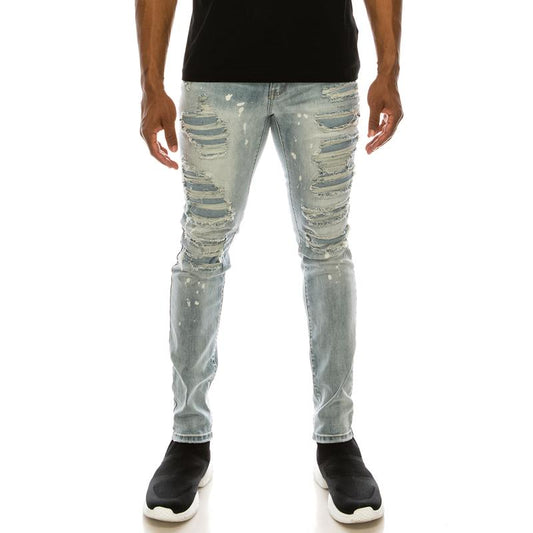 Victorious Distressed Jeans in Light Indigo