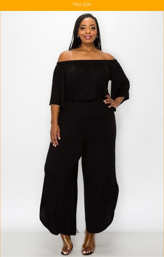 Bell Sleeved Jumpsuit  (Black)